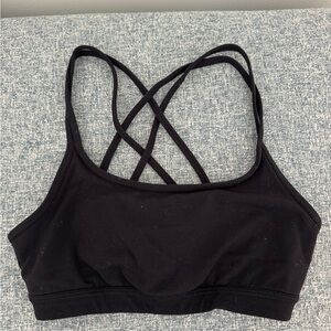 Athleta Fully Focused Strappy Criss Cross Sports Bra in Black Size XS